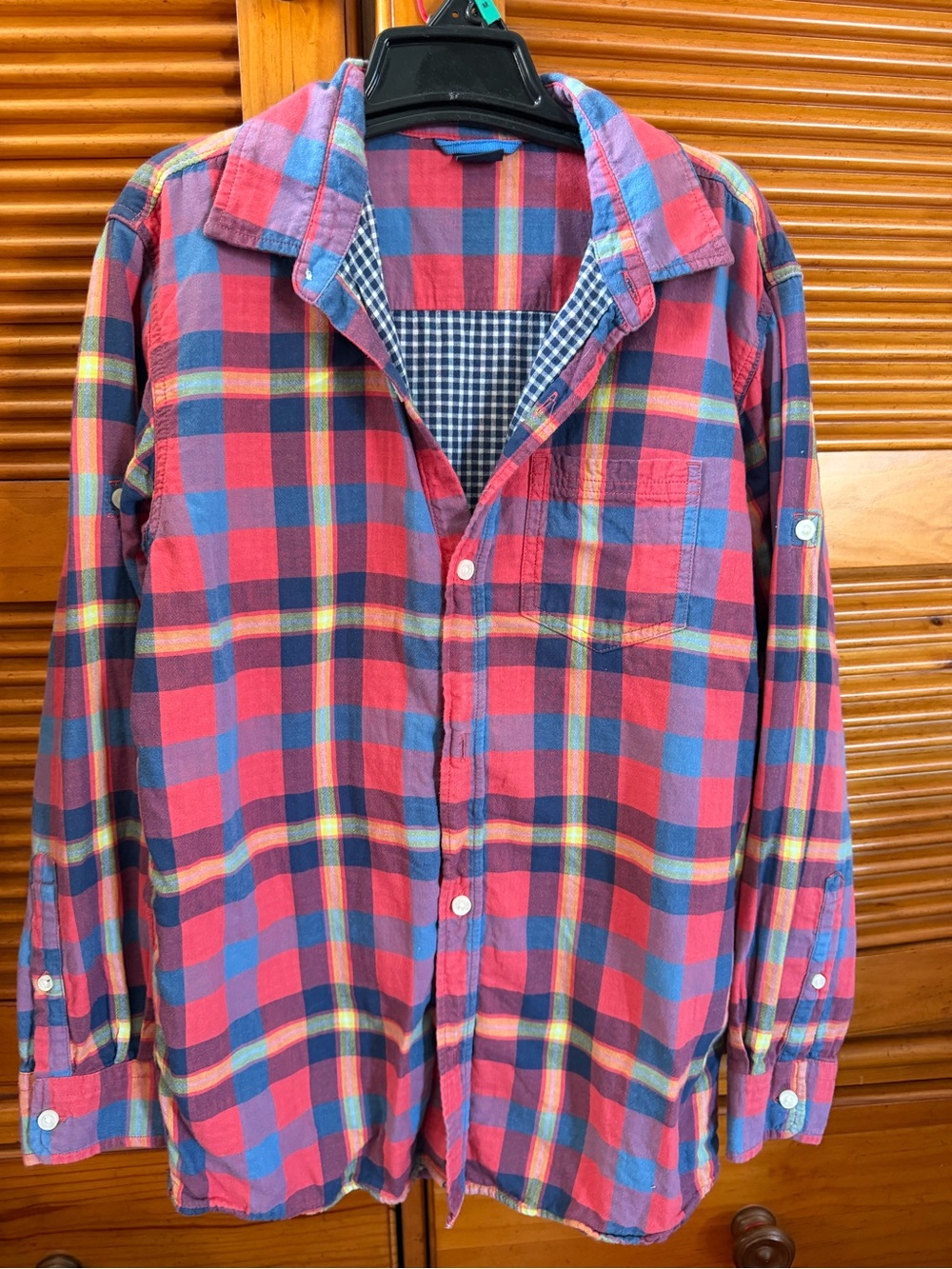 Gap Kids Boys Plaid Long Sleeve Button Down Shirt Size XXL (14-16) Multicolor